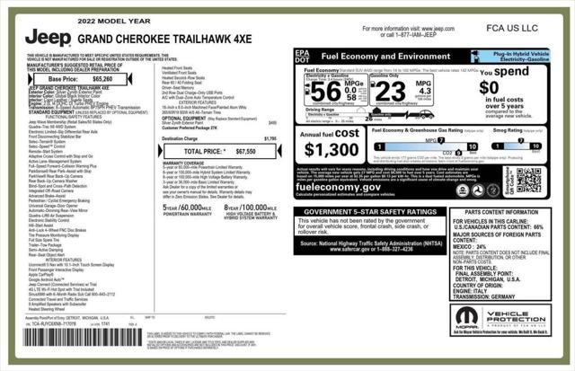 2022 Jeep Grand Cherokee 4xe Trailhawk 2022 Jeep Grand Cherokee 4xe Trailhawk