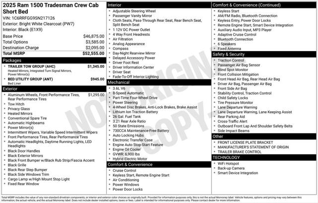 2025 RAM 1500 Tradesman Crew Cab 4x4 57 Box 2025 RAM 1500 Tradesman Crew Cab 4x4 57 Box