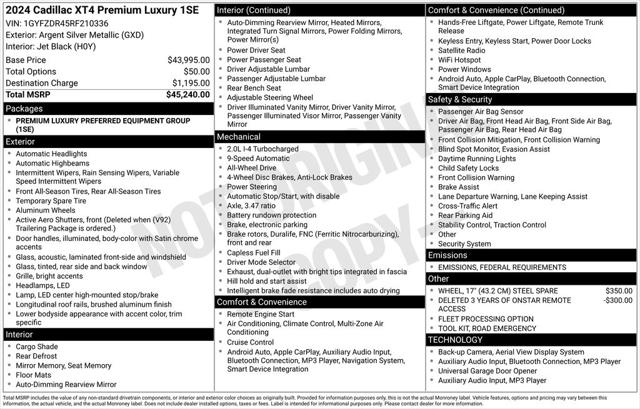2024 Cadillac XT4 AWD Premium Luxury 2024 Cadillac XT4 AWD Premium Luxury