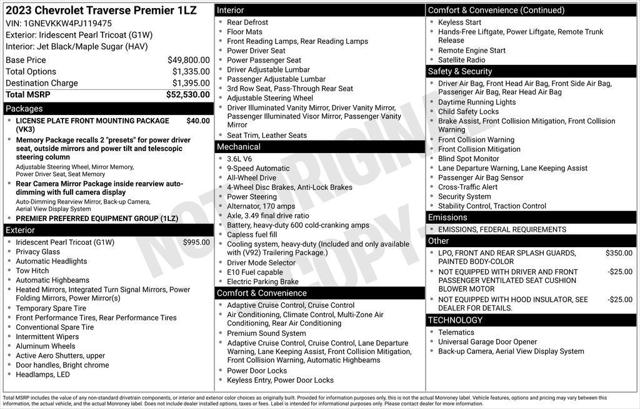 2023 Chevrolet Traverse AWD Premier 2023 Chevrolet Traverse AWD Premier