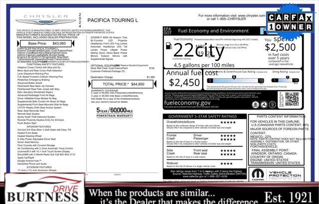 2024 Chrysler Pacifica Touring L 2024 Chrysler Pacifica Touring L