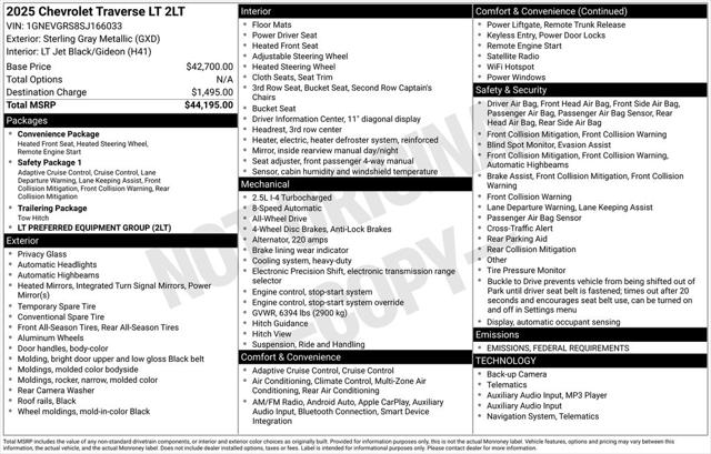 2025 Chevrolet Traverse AWD LT 2025 Chevrolet Traverse AWD LT