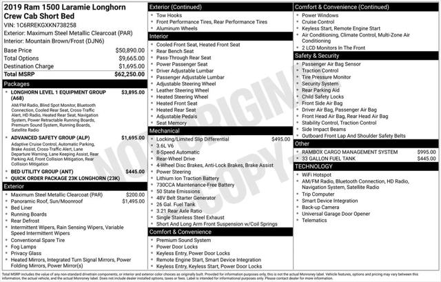 2019 RAM 1500 Longhorn Crew Cab 4x2 57 Box 2019 RAM 1500 Longhorn Crew Cab 4x2 57 Box