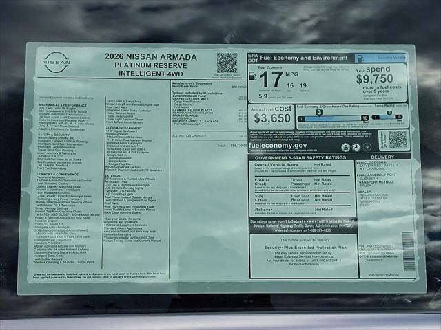 2026 Nissan Armada Platinum Reserve