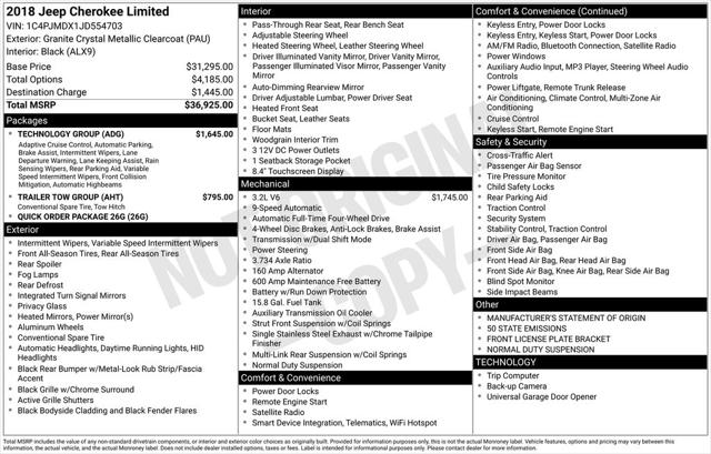 2018 Jeep Cherokee Limited 4x4