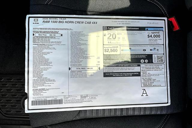 2026 Ram 1500 Big Horn Crew Cab 4x4 5'7" Box
