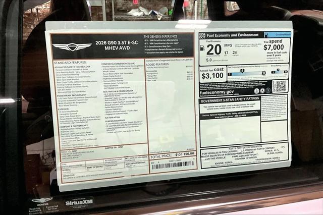 2026 Genesis G90 3.5T E-SC MHEV AWD