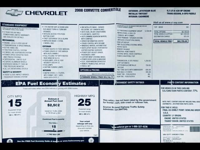 2008 Chevrolet Corvette Base