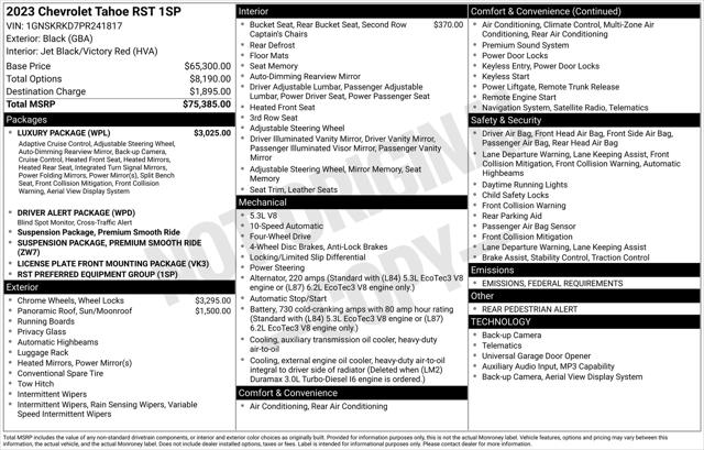 2023 Chevrolet Tahoe 4WD RST 2023 Chevrolet Tahoe 4WD RST