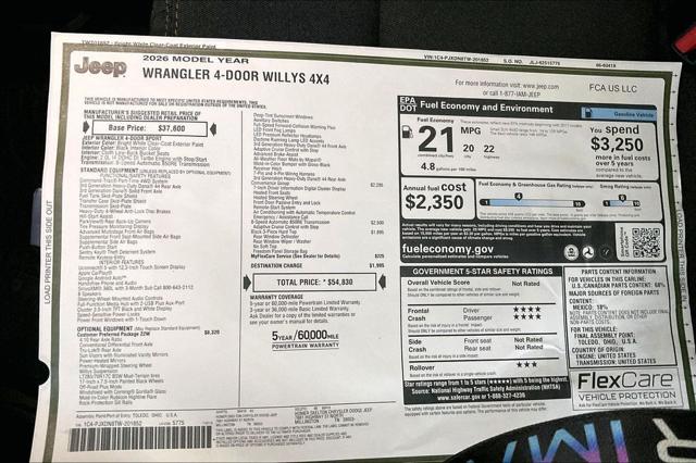 New 2026 Jeep Wrangler Willys For Sale in Millington, TN
