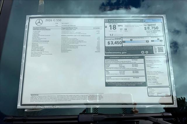 2026 Mercedes-Benz G-CLASS G 550