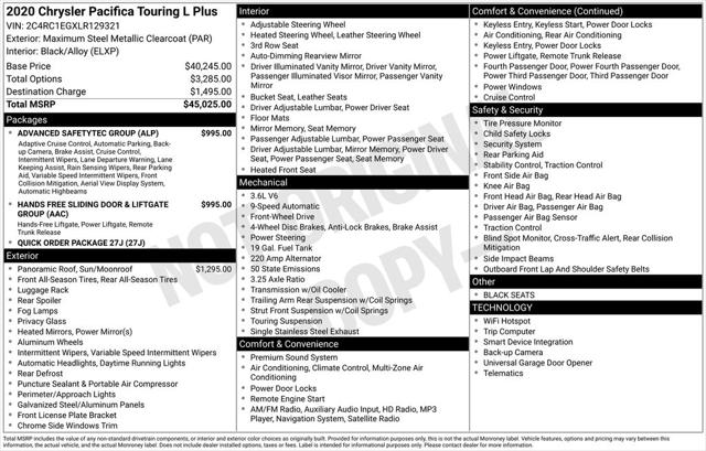 2020 Chrysler Pacifica Touring L Plus 2020 Chrysler Pacifica Touring L Plus