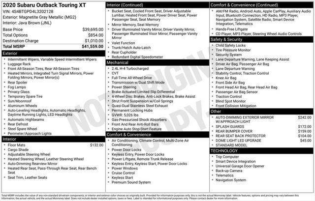 2020 Subaru Outback Touring XT 2020 Subaru Outback Touring XT