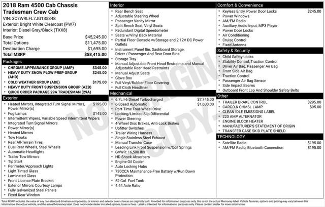 2018 RAM 4500 Chassis Tradesman/SLT/Laramie