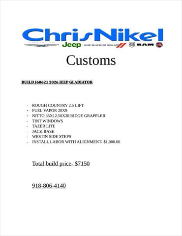 2026 Jeep Gladiator GLADIATOR SPORT 4X4