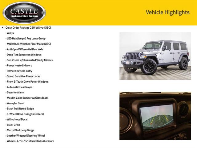 2021 Jeep Wrangler Unlimited Willys 4x4 2021 Jeep Wrangler Unlimited Willys 4x4