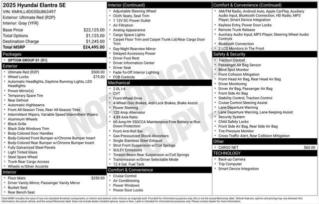 2025 Hyundai Elantra SE 2025 Hyundai Elantra SE