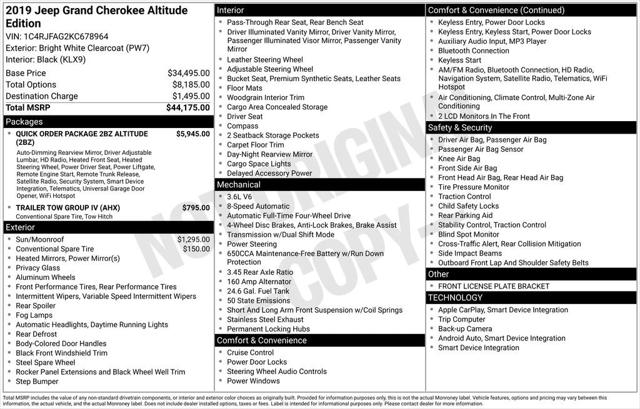2019 Jeep Grand Cherokee Altitude 4x4 2019 Jeep Grand Cherokee Altitude 4x4