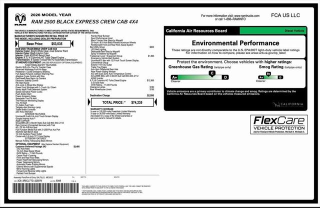2026 RAM Ram 2500 RAM 2500 BLACK EXPRESS CREW CAB 4X4 64 BOX 2026 RAM Ram 2500 RAM 2500 BLACK EXPRESS CREW CAB 4X4 64 BOX