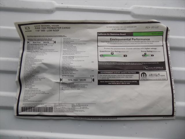 2026 Ram ProMaster Cargo Van Tradesman Low Roof 118" WB w/Pass Seat