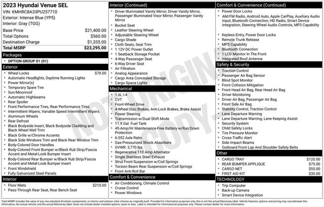 2023 Hyundai Venue SEL