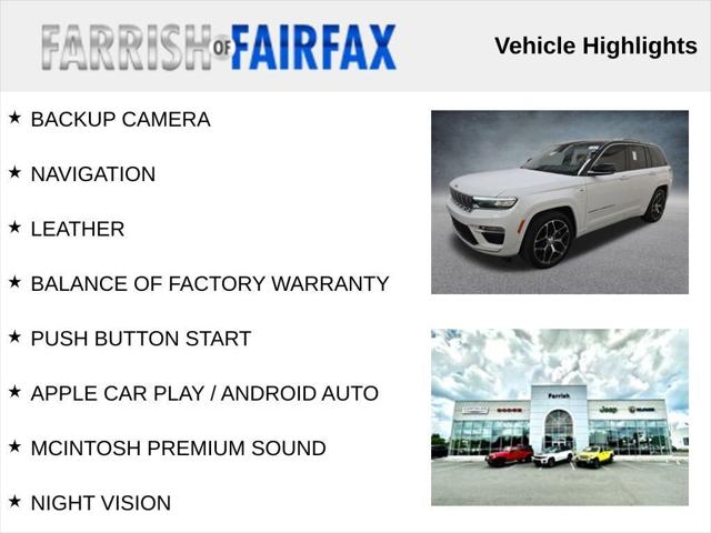 2022 Jeep Grand Cherokee 4xe Summit Reserve 4x4 2022 Jeep Grand Cherokee 4xe Summit Reserve 4x4