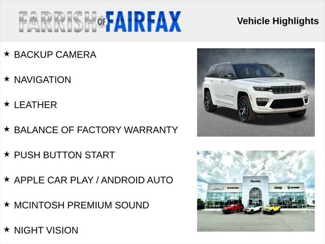 2022 Jeep Grand Cherokee 4xe Summit Reserve 4x4 2022 Jeep Grand Cherokee 4xe Summit Reserve 4x4