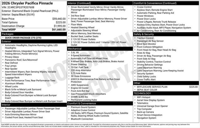 2026 Chrysler Pacifica Pinnacle AWD