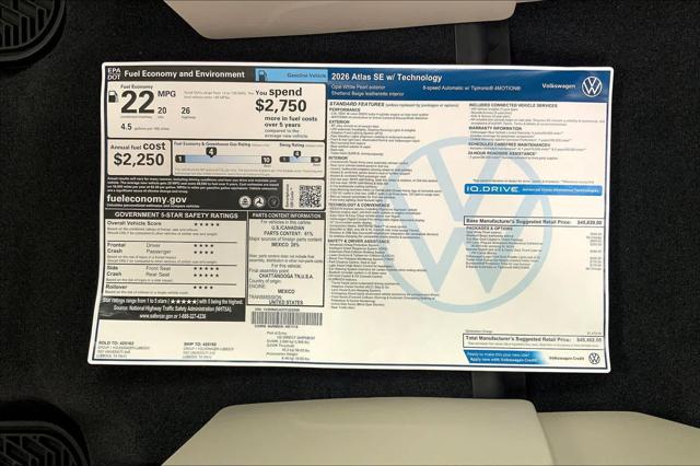 2026 Volkswagen Atlas 2.0T SE w/Technology