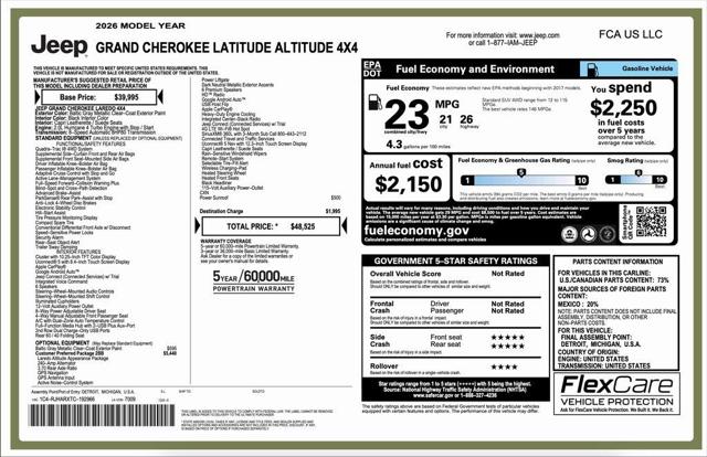 2026 Jeep Grand Cherokee GRAND CHEROKEE LAREDO ALTITUDE 4X4