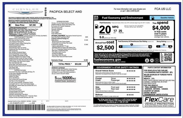 2026 Chrysler Pacifica PACIFICA SELECT AWD