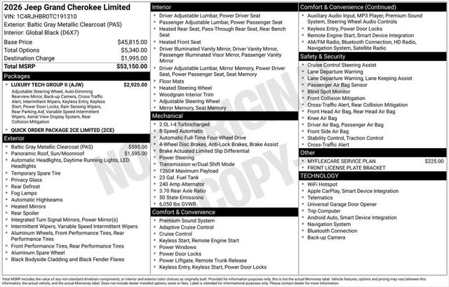 2026 Jeep Grand Cherokee GRAND CHEROKEE LIMITED 4X4