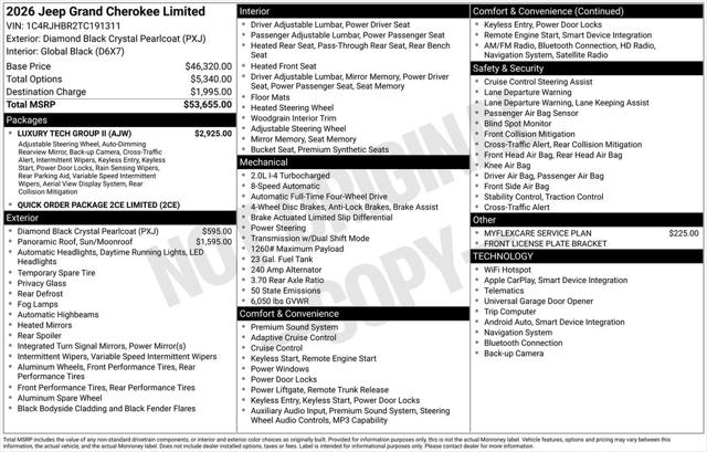 2026 Jeep Grand Cherokee GRAND CHEROKEE LIMITED 4X4