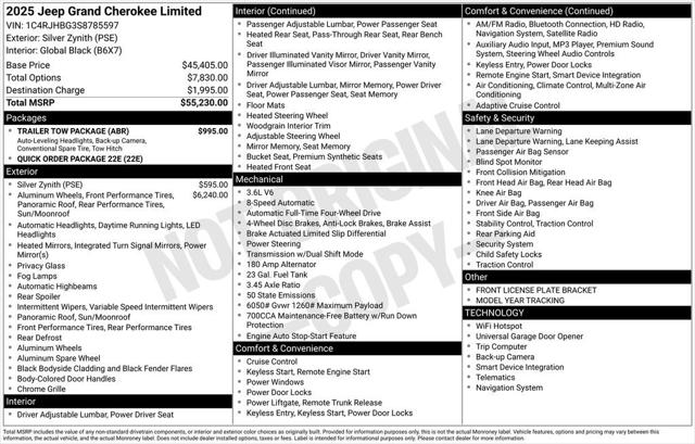 2025 Jeep Grand Cherokee GRAND CHEROKEE LIMITED 4X4