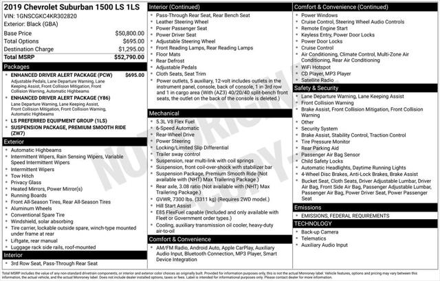 2019 Chevrolet Suburban LS 2019 Chevrolet Suburban LS