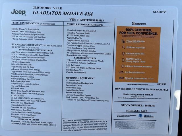 2025 Jeep Gladiator Mojave 4x4 2025 Jeep Gladiator Mojave 4x4