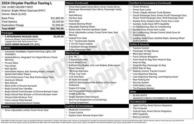 2024 Chrysler Pacifica Touring L