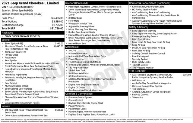 2021 Jeep Grand Cherokee L Limited 4x4