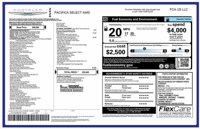2026 Chrysler Pacifica Select AWD