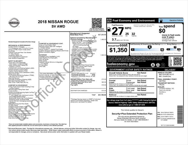 2018 Nissan Rogue SV 2018 Nissan Rogue SV