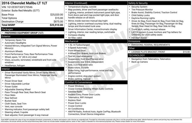 2016 Chevrolet Malibu 1LT