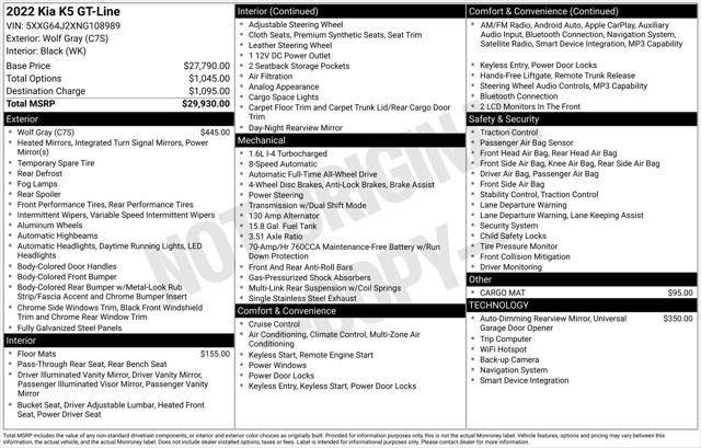 2022 Kia K5 GT-Line 2022 Kia K5 GT-Line