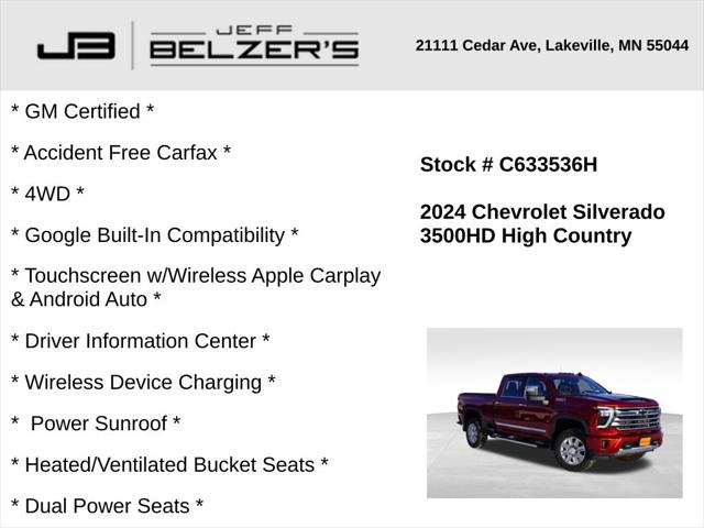 2024 Chevrolet Silverado 3500HD 4WD Crew Cab Standard Bed High Country