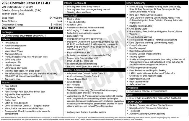2026 Chevrolet V Blazer LT AWD