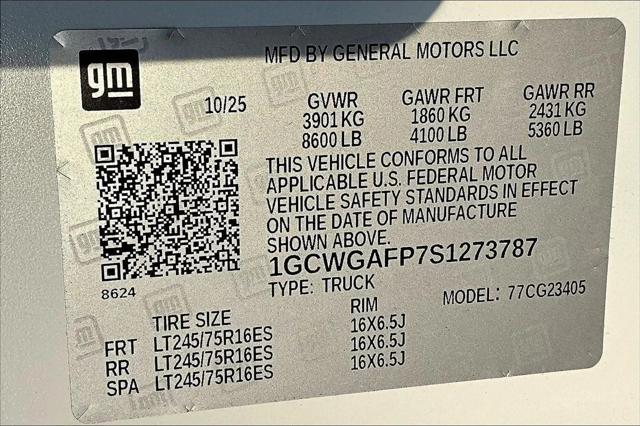 2025 Chevrolet Express Cargo Van RWD 2500 Regular Wheelbase WT
