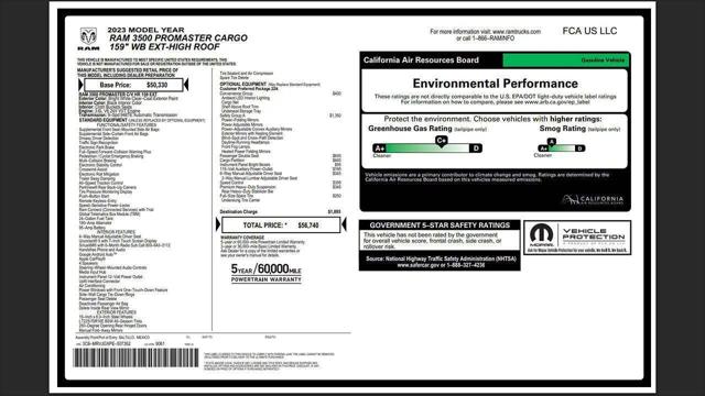 2023 Ram ProMaster Cargo Van High Roof 159" WB EXT