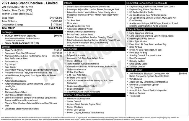 2021 Jeep Grand Cherokee L Limited 4x4 2021 Jeep Grand Cherokee L Limited 4x4