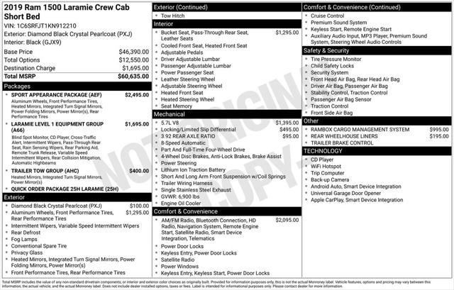 2019 RAM 1500 Laramie Crew Cab 4x4 57 Box