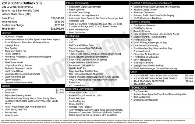 2019 Subaru Outback 2.5i 2019 Subaru Outback 2.5i