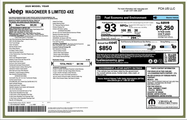 2025 Wagoneer Wagoneer S Limited 2025 Wagoneer Wagoneer S Limited